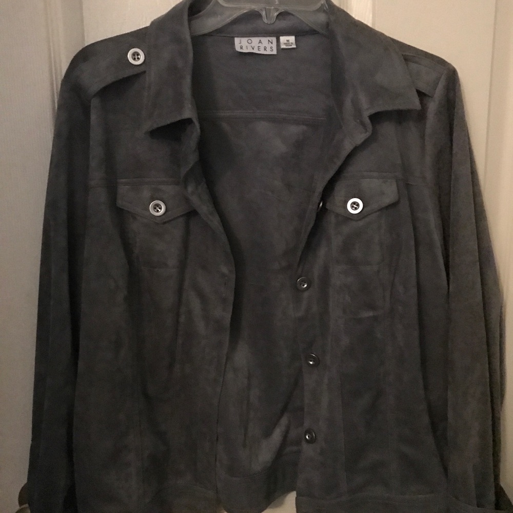 Joan Rivers gray soft jacket - Picture 2 of 3
